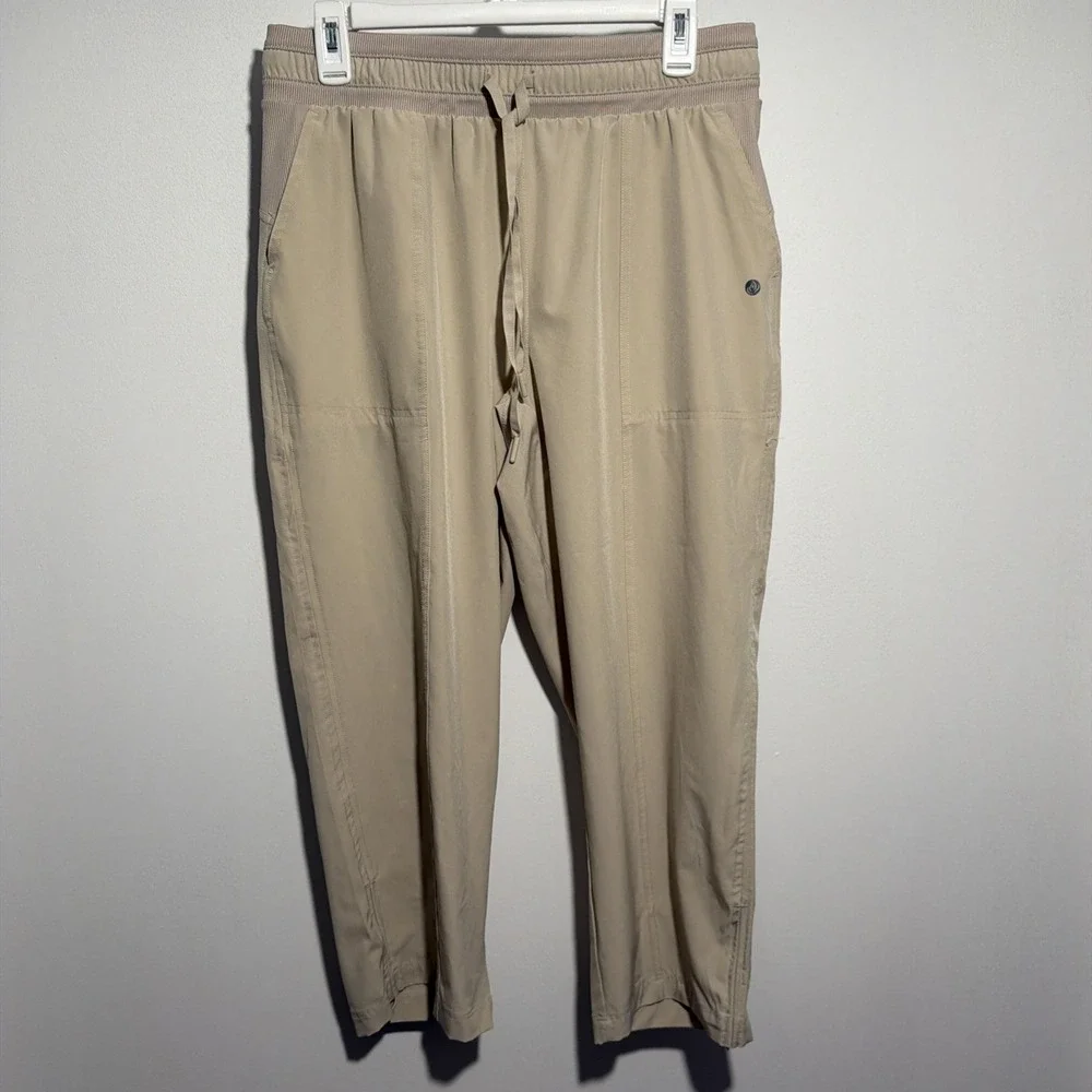 Apana Women's Beige Cargo Jogger Casual Stretch Pants Size Medium